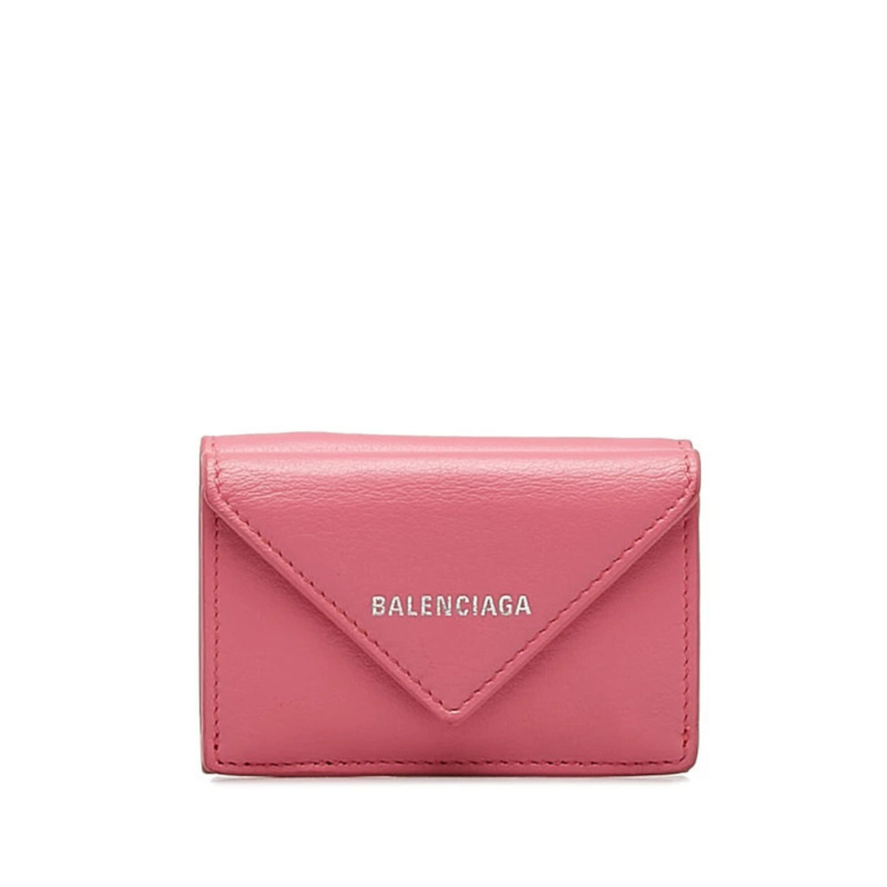 Balenciaga Paper Wallet Bi fold Pink Leather